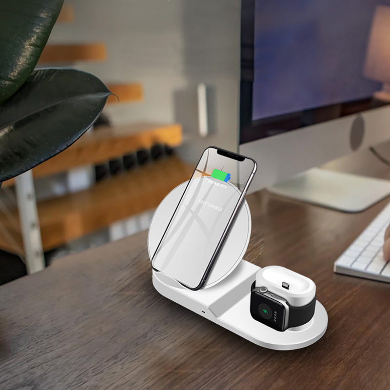 3 i 1 Qi Wireless Charger Watch Wireless Charger Stand Wireless Opladning Dock Station til iPhone